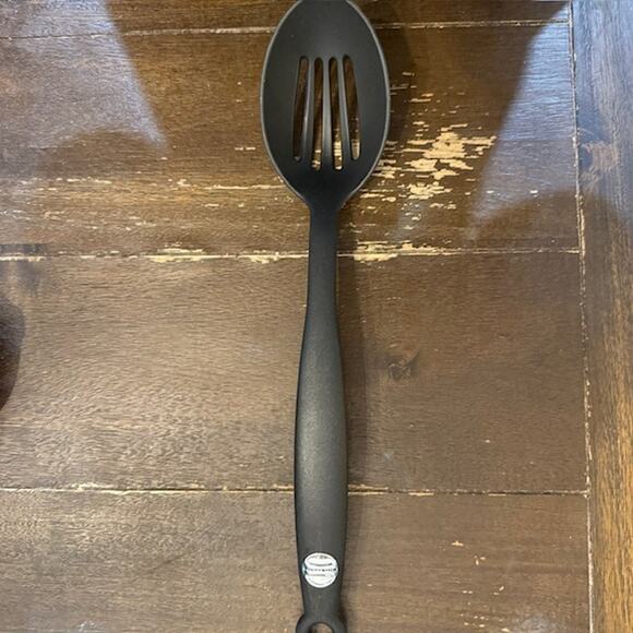 KitchenAid Slotted Spoon Silicone Black - Picture 1 of 5